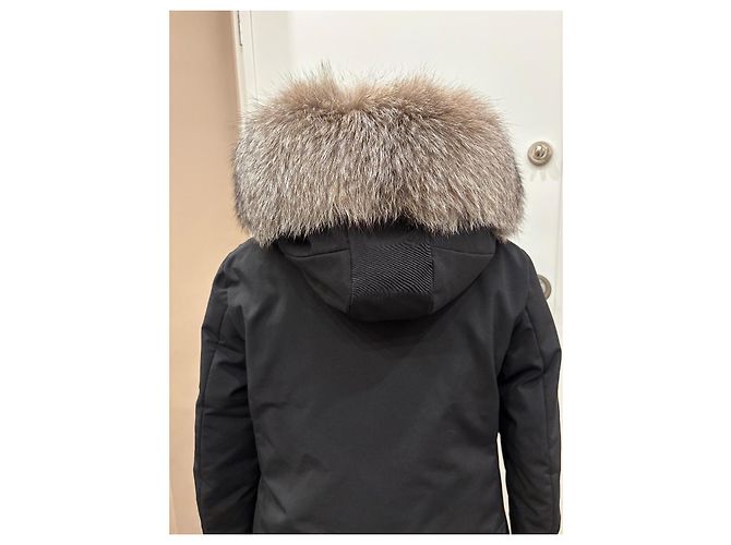 Giacca Moncler Blavet Nera con Pelliccia di Volpe Nero - vista 4