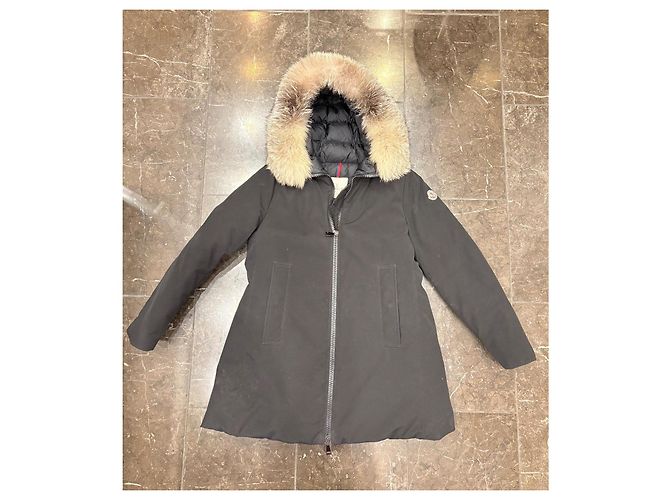 Giacca Moncler Blavet Nera con Pelliccia di Volpe Nero - vista 5