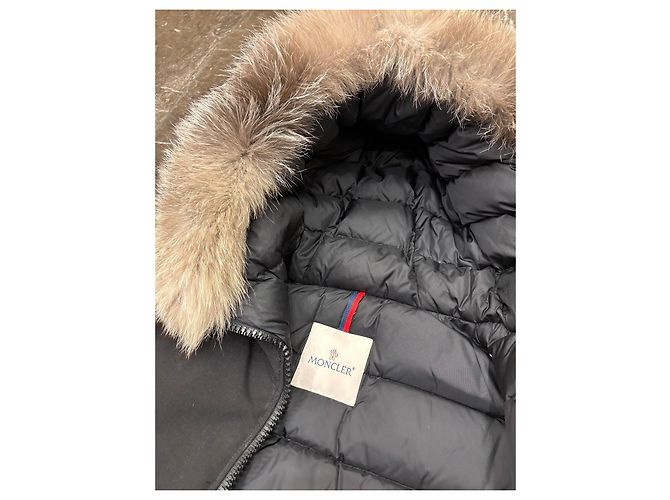 Giacca Moncler Blavet Nera con Pelliccia di Volpe Nero - vista 6