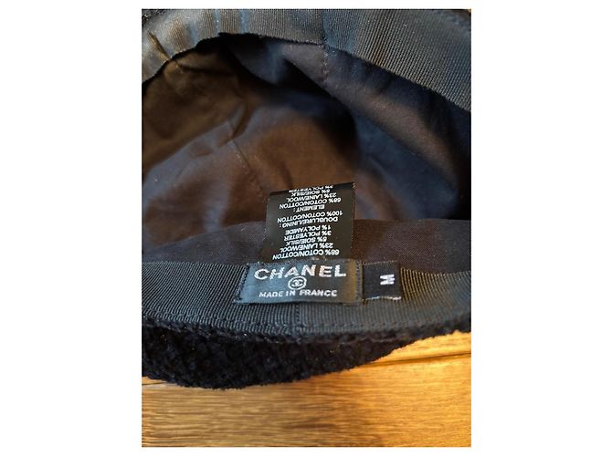 Cappellino Chanel in cotone blu navy M - vista 3