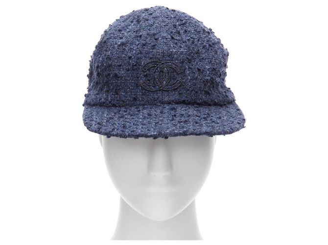 Cappellino Chanel in cotone blu navy M - vista 5