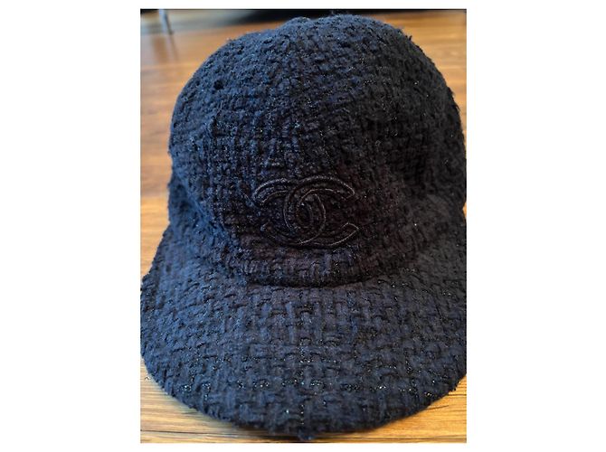 Cappellino Chanel in cotone blu navy M - vista 6