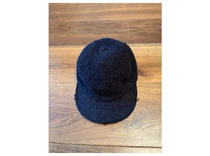 Cappellino Chanel in cotone blu navy M - vista 8