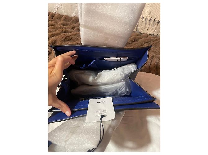 Borsa Céline Micro Luggage Blu in Pelle - vista 6