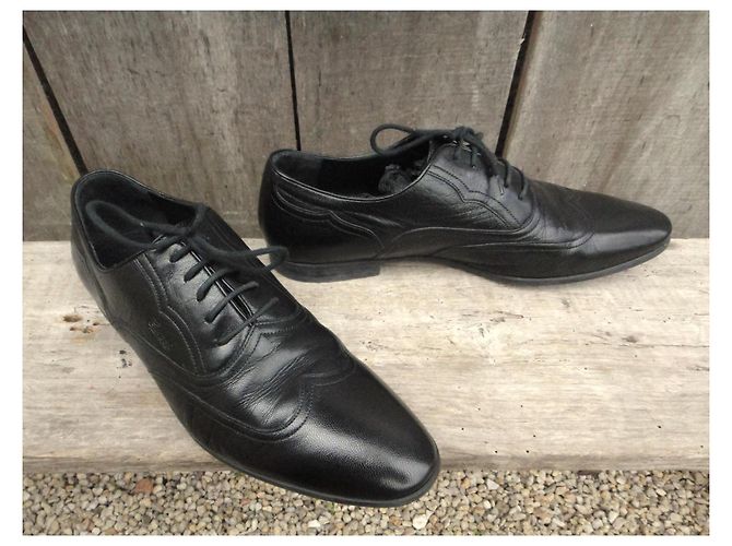 Gucci Richelieu scarpe stringate in pelle nera Nero - vista 8
