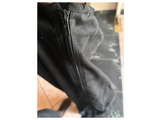 Borsa per abiti Chanel in cotone nero e bianco - vista 4