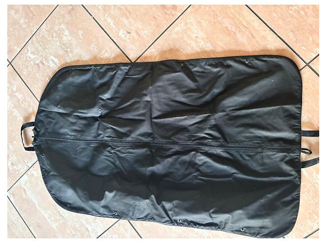 Borsa per abiti Chanel in cotone nero e bianco - vista 5
