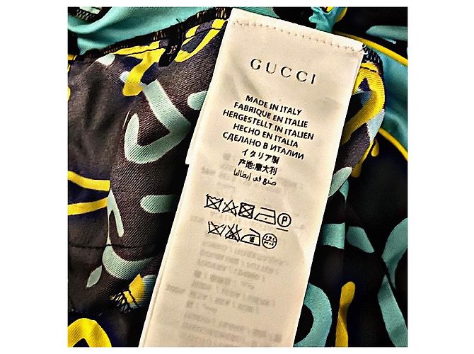 Authentische Gucci "Gucci Ghost" Seidenhosen Mehrfarben - Ansicht 12