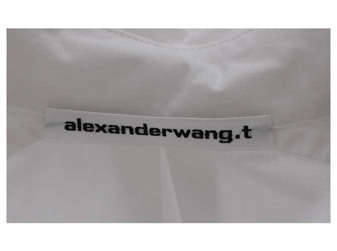 Alexander Wang.T Mini-Hemdkleid mit kalten Schultern aus weißer Baumwolle - Ansicht 11