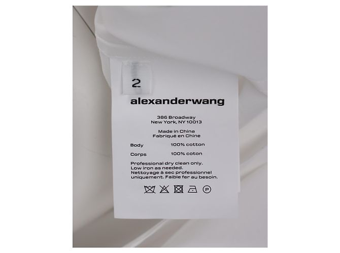 Alexander Wang.T Mini-Hemdkleid mit kalten Schultern aus weißer Baumwolle - Ansicht 12