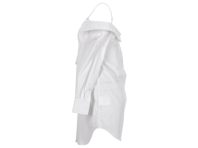 Alexander Wang.T Mini-Hemdkleid mit kalten Schultern aus weißer Baumwolle - Ansicht 2