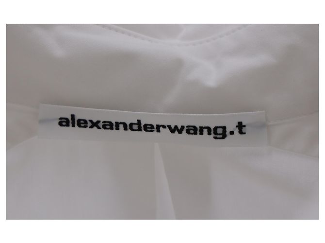 Alexander Wang.T Mini-Hemdkleid mit kalten Schultern aus weißer Baumwolle - Ansicht 5
