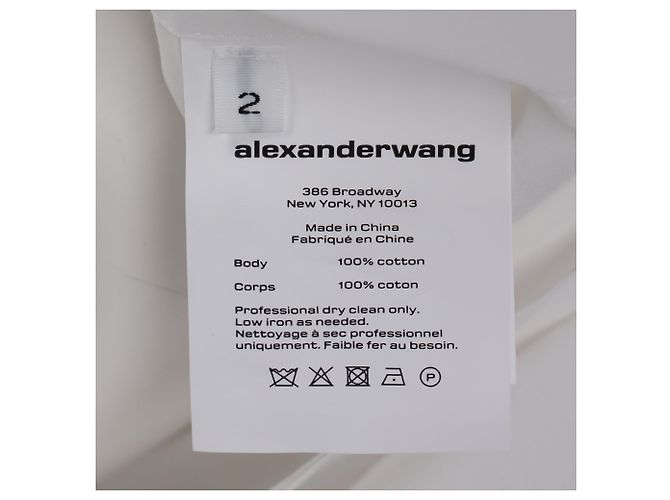 Alexander Wang.T Mini-Hemdkleid mit kalten Schultern aus weißer Baumwolle - Ansicht 6
