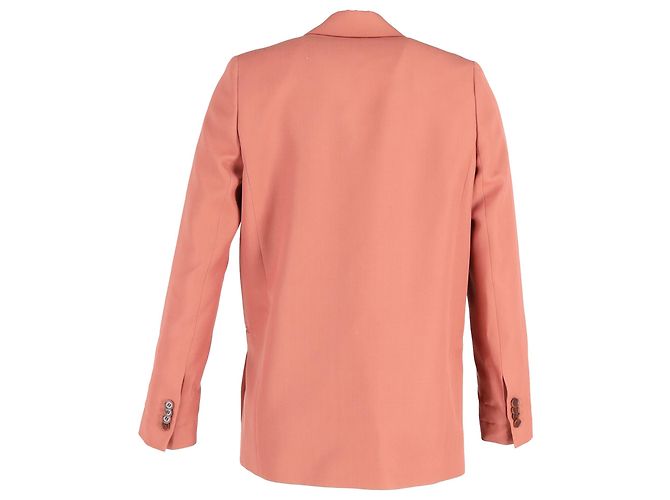 Acne Studios Double-Breasted Blazer in Coral Wool Orange - view 3