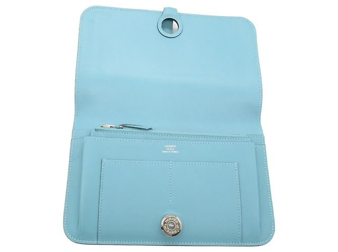 Hermès Portafoglio bifold in pelle GM Dogon Hermes Blu - vista 5