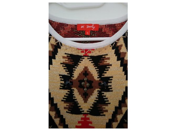 Rene Derhy Camel Viscose Oberteil mit Ethno Muster Kamel - Ansicht 3