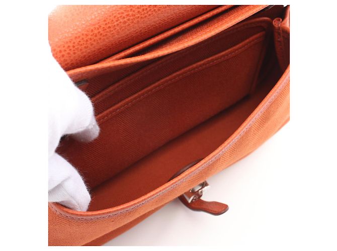 Borsa a spalla in pelle e tela Colorado PM di Hermès Rosso - vista 3