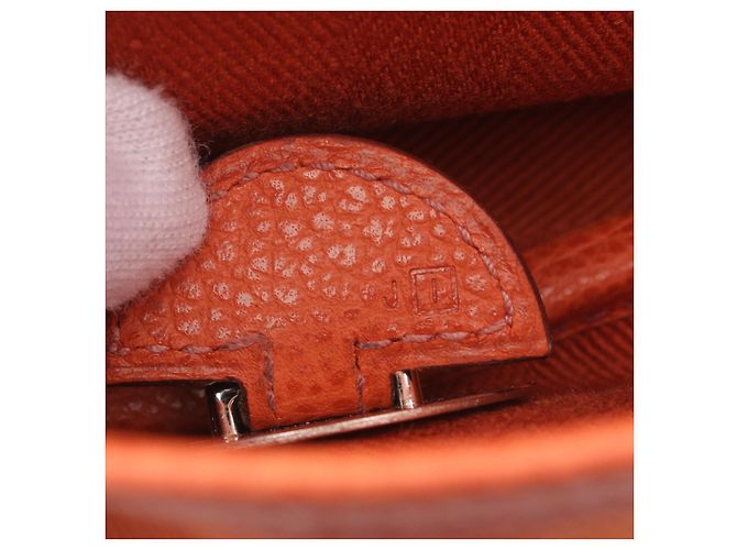 Borsa a spalla in pelle e tela Colorado PM di Hermès Rosso - vista 5