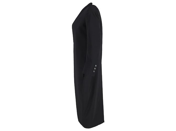 Abrigo de longitud media Rick Owens en lana negra Negro - vista 2