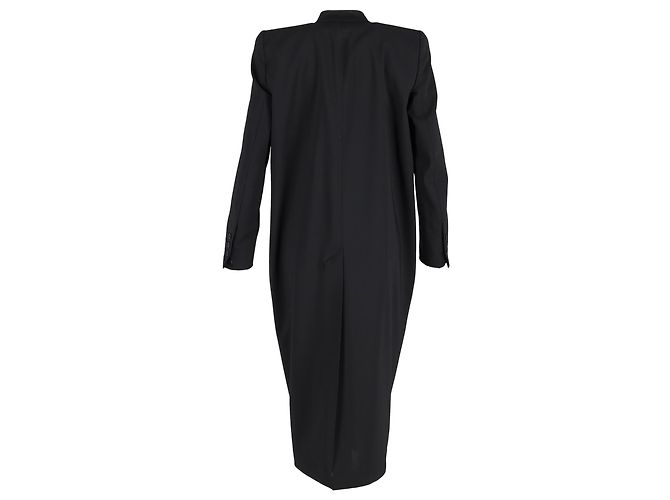 Abrigo de longitud media Rick Owens en lana negra Negro - vista 3