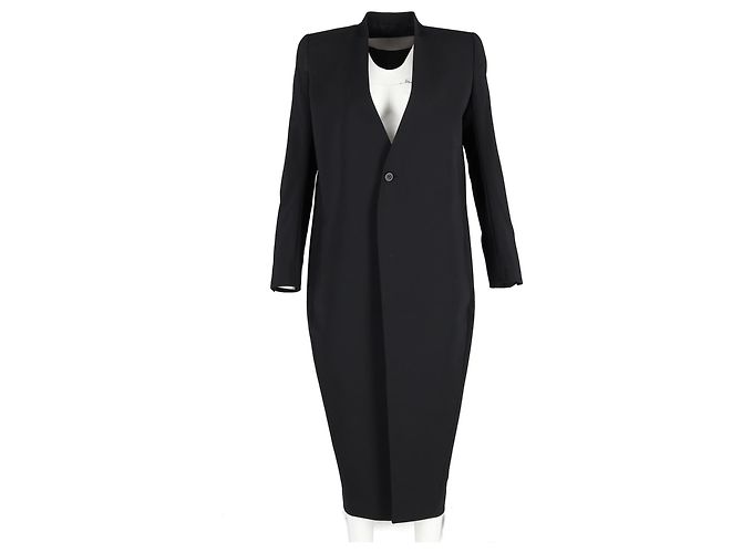 Abrigo de longitud media Rick Owens en lana negra Negro - vista 4