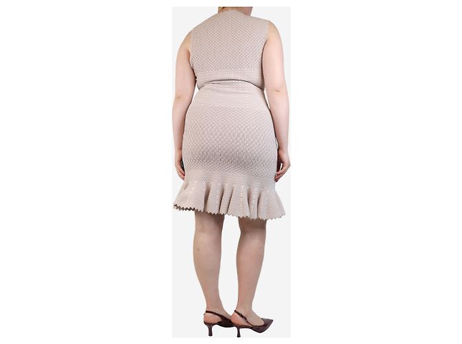 Alaïa Rosa ärmelloses strukturiertes Midikleid - Größe UK 12 Pink - Ansicht 2