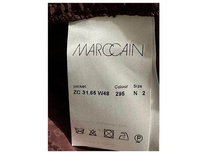 Marc Cain Chaqueta de estilo biker de encaje en burdeos - vista 3