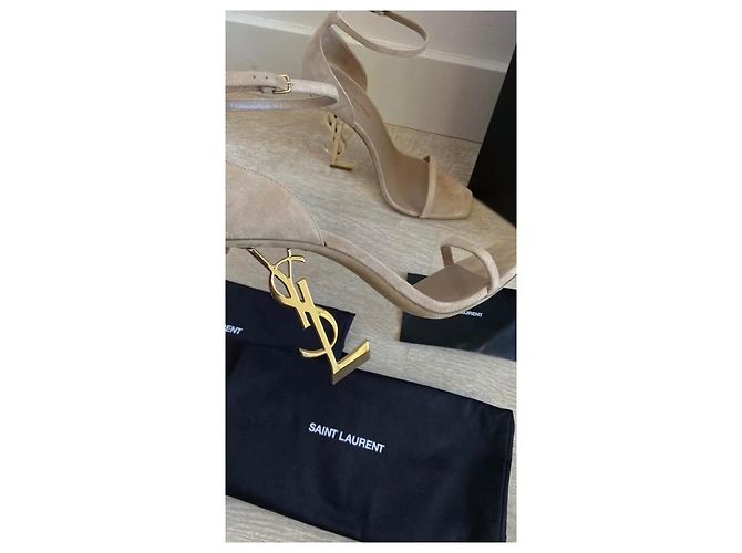 Sandali Yves Saint Laurent Opyum Beige Nubuck 40 - vista 2