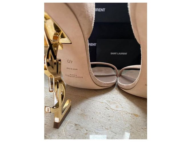 Sandali Yves Saint Laurent Opyum Beige Nubuck 40 - vista 5