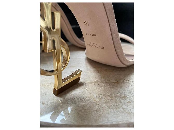 Sandali Yves Saint Laurent Opyum Beige Nubuck 40 - vista 7