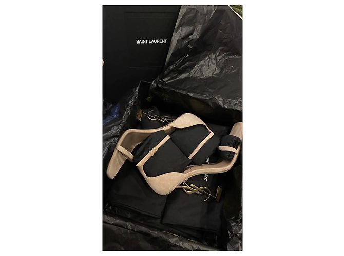 Sandali Yves Saint Laurent Opyum Beige Nubuck 40 - vista 8