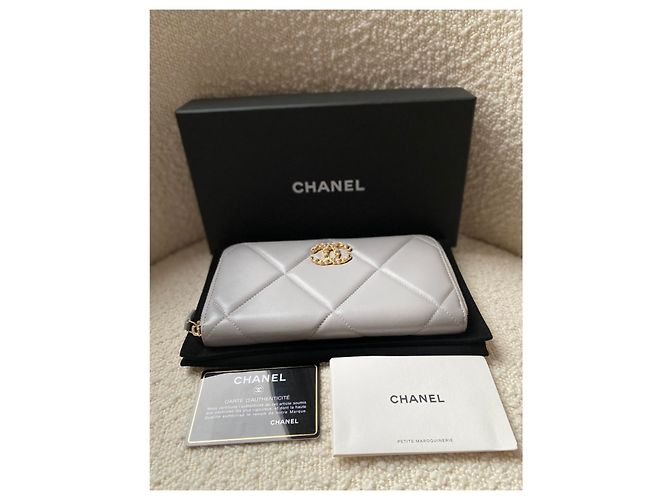 Chanel 19 Langbörse Grau Lammleder - Ansicht 14