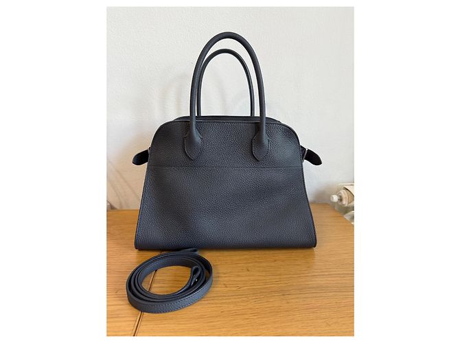 The Row Margaux 12 Handbag Dark Blue Leather - view 9