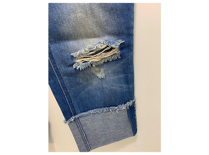 Jeans boyfriend de denim Chanel azul - vista 4