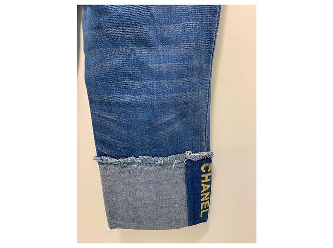 Jeans boyfriend de denim Chanel azul - vista 6