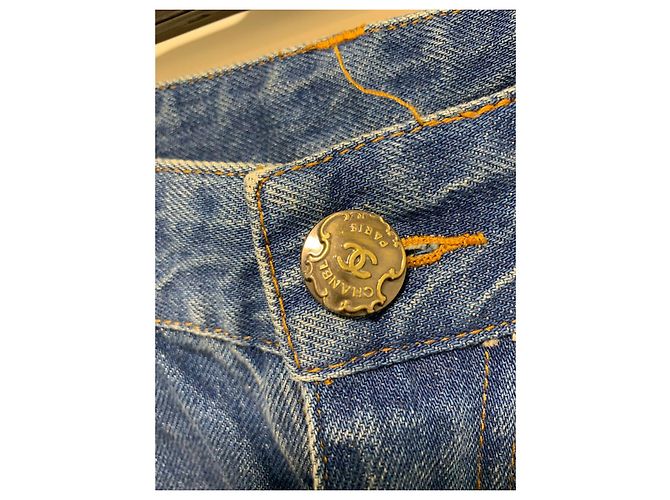 Jeans boyfriend de denim Chanel azul - vista 9