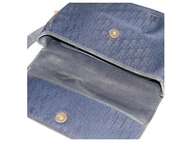 Bolso de hombro de lona Trotter Christian Dior azul Auth ep7123 Azul marino - vista 15