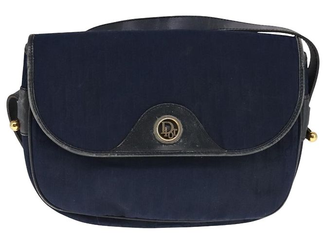Bolso de hombro de lona Trotter Christian Dior azul Auth ep7123 Azul marino - vista 2