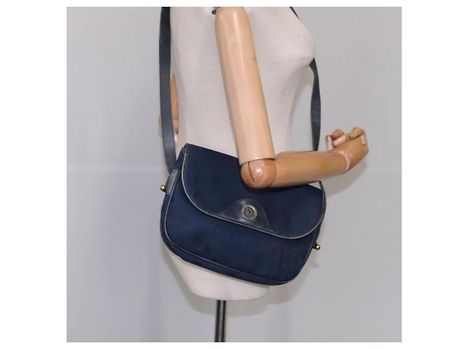 Bolso de hombro de lona Trotter Christian Dior azul Auth ep7123 Azul marino - vista 20