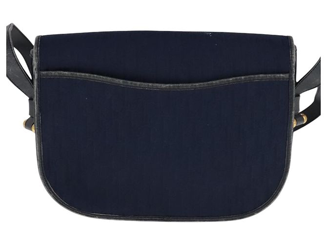 Bolso de hombro de lona Trotter Christian Dior azul Auth ep7123 Azul marino - vista 3