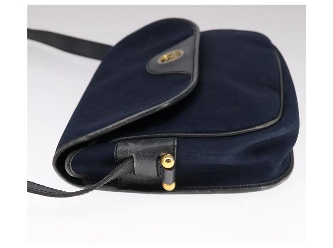 Bolso de hombro de lona Trotter Christian Dior azul Auth ep7123 Azul marino - vista 4