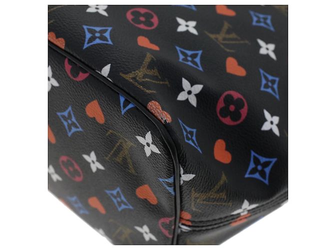 LOUIS VUITTON Monogram Game On Neverfull MM Borsa a Spalla M57483 LV Auth 46152S Nero - vista 17