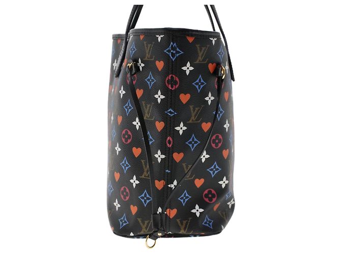 LOUIS VUITTON Monogram Game On Neverfull MM Borsa a Spalla M57483 LV Auth 46152S Nero - vista 4