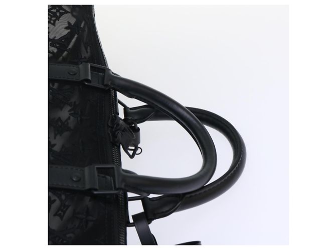 LOUIS VUITTON Monogram Trasparente Keepall Bandouliere 50 M53971 LV Auth 47400S Nero - vista 14