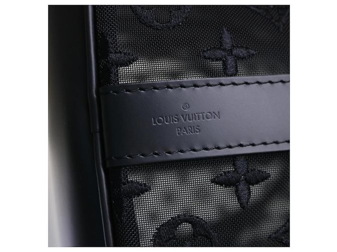 LOUIS VUITTON Monogram Trasparente Keepall Bandouliere 50 M53971 LV Auth 47400S Nero - vista 18
