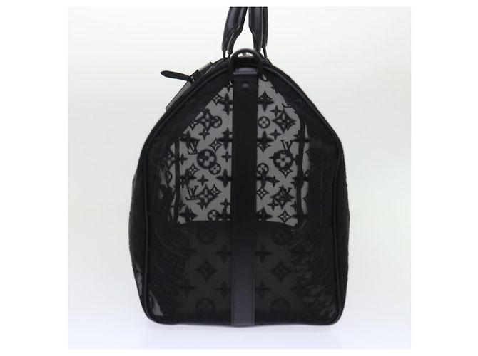 LOUIS VUITTON Monogram Trasparente Keepall Bandouliere 50 M53971 LV Auth 47400S Nero - vista 3