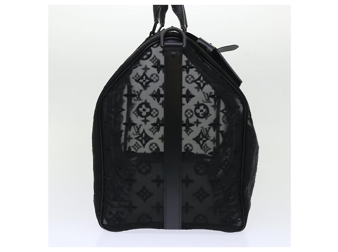 LOUIS VUITTON Monogram Trasparente Keepall Bandouliere 50 M53971 LV Auth 47400S Nero - vista 4