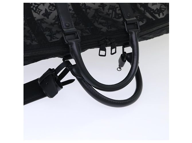 LOUIS VUITTON Monogram Trasparente Keepall Bandouliere 50 M53971 LV Auth 47400S Nero - vista 7