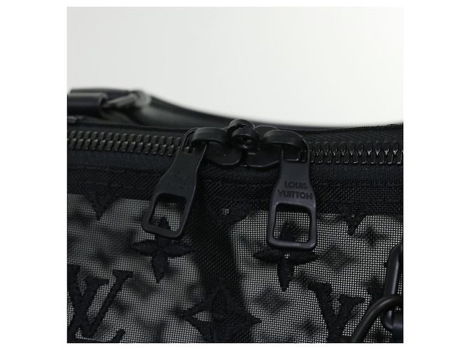 LOUIS VUITTON Monogram Trasparente Keepall Bandouliere 50 M53971 LV Auth 47400S Nero - vista 9
