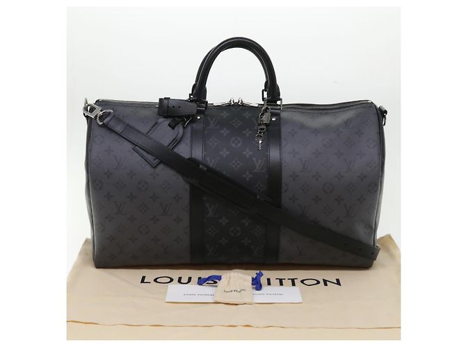 LOUIS VUITTON Eclipse Reverse Keepall Bandouliere 50 Borsa M45392 LV Auth 47830S Monogramma - vista 12